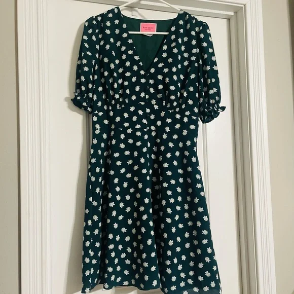 green emerald velvet dress Green Polka Dot Kennedy Midi Dress